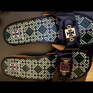 Navy Tory Burch Slides